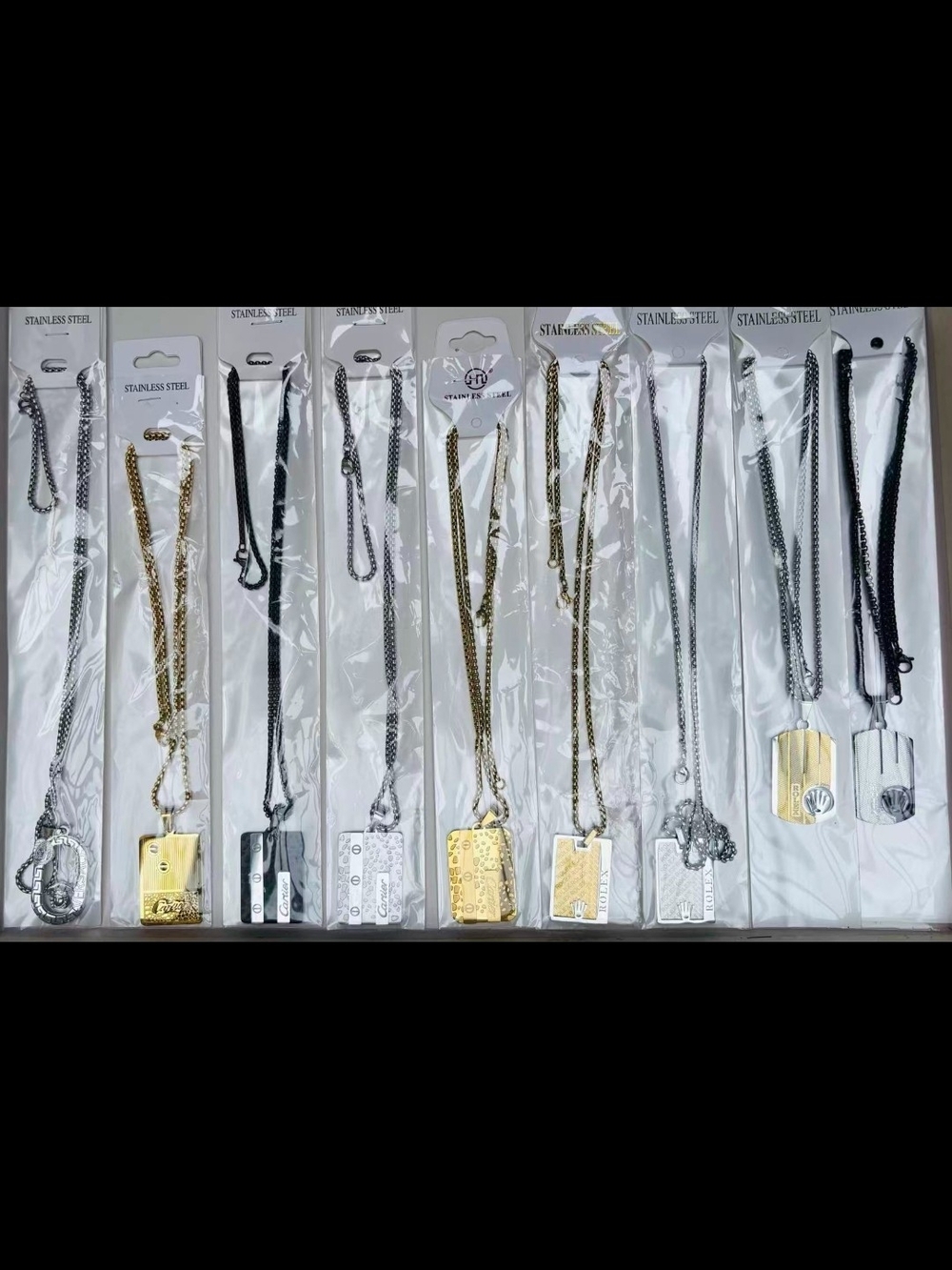 Othr Mixed Gold and Silver Stainless Steel Dog Tag Necklace Collection